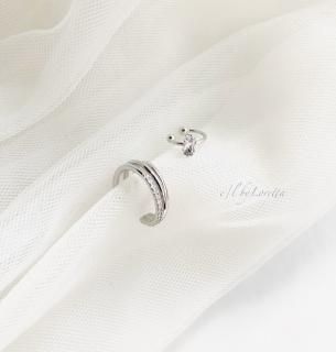 Crystal stone  3Ϣ crystal ear cuff(Silver)