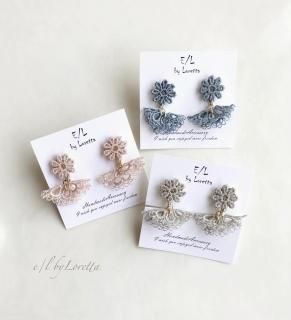 (3)Lace flower tassel pierce/earring