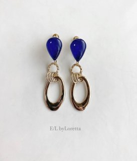 Color shizuku w hoop pierce/earring(Blue)