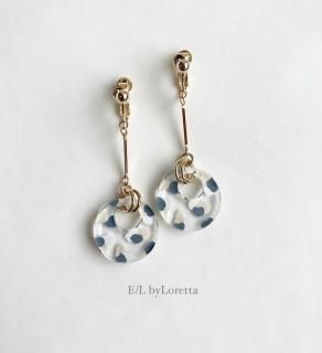 Art mix color circle stick pierce/earring(Blue Mix) [cc] 