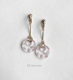 Art mix color circle stick pierce/earring(Pink Mix) [cc] 