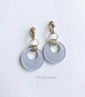Color w ring pierce/earring(Gray) [cc] 