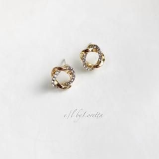 Crystal  metal cross ring pierce