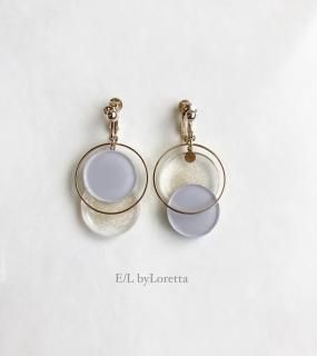 Asymmetry color pallet pierce/earring(GrayGlitter) [cc]