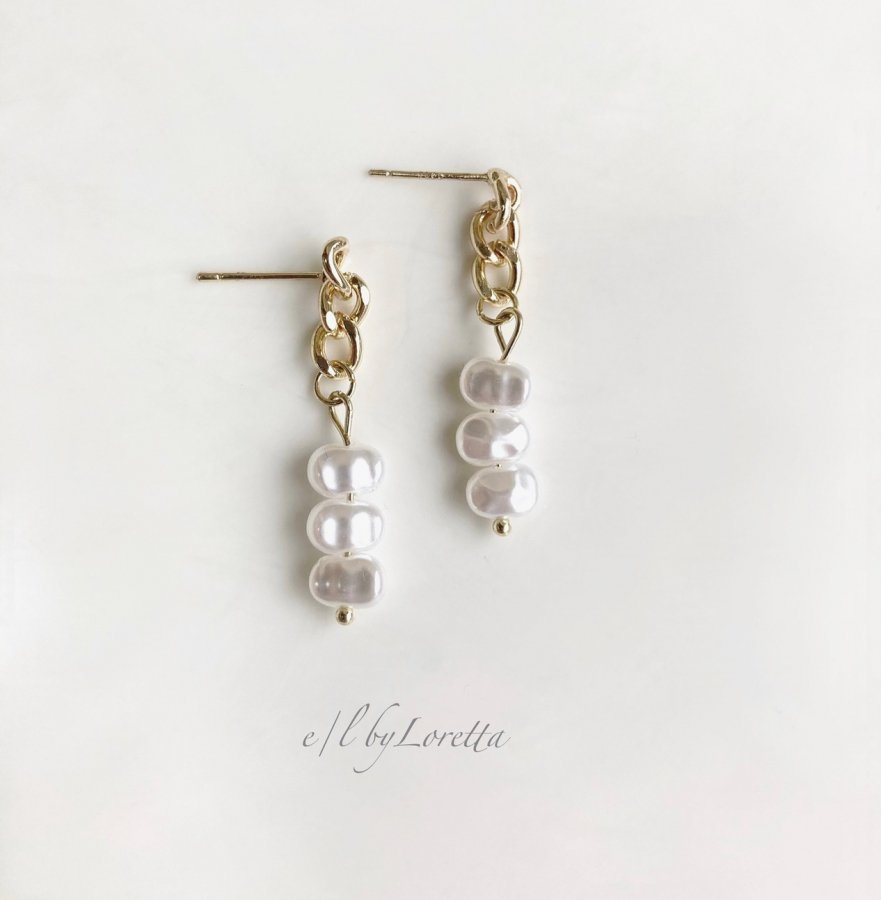 Pearl × chain pierce - E/L by Loretta ONLINE STORE