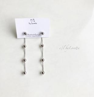 2way metal ball chain pierce(Silver)