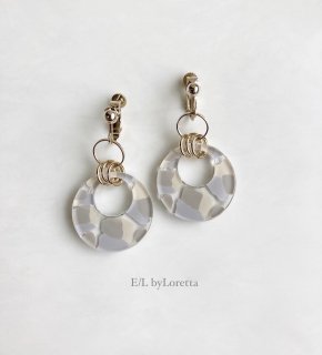 Art mix color w ring pierce/earring(Beige Mix) [cc] 