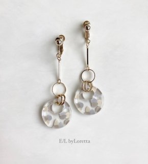 Art mix color circle stick pierce/earring(Beige Mix) [cc] 