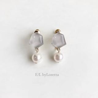 Mini KAKERA pearl pierce/earring (Beige)  [cc]