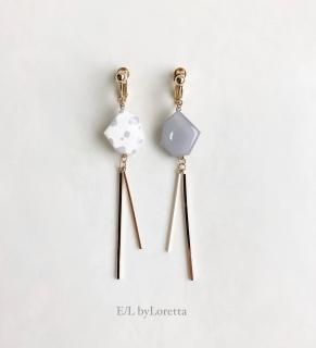 Animal KAKERA w stick pierce/earring(Gray  Animal) [cc]