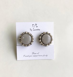 Mini circle stitch pierce/earring(Beige) [cc]
