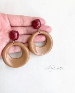 Color big hoop pierce/earring(Bordeaux)