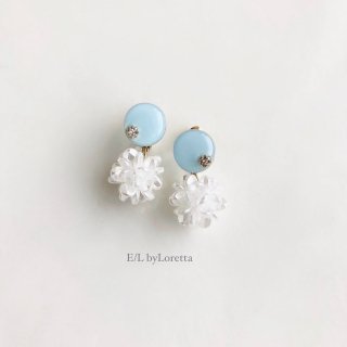 Mini circle shell flower pierce/earring(Sax) [cc]