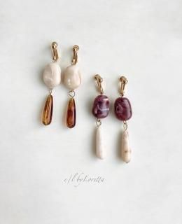 (2)2Ϣ marble color pierce/earring