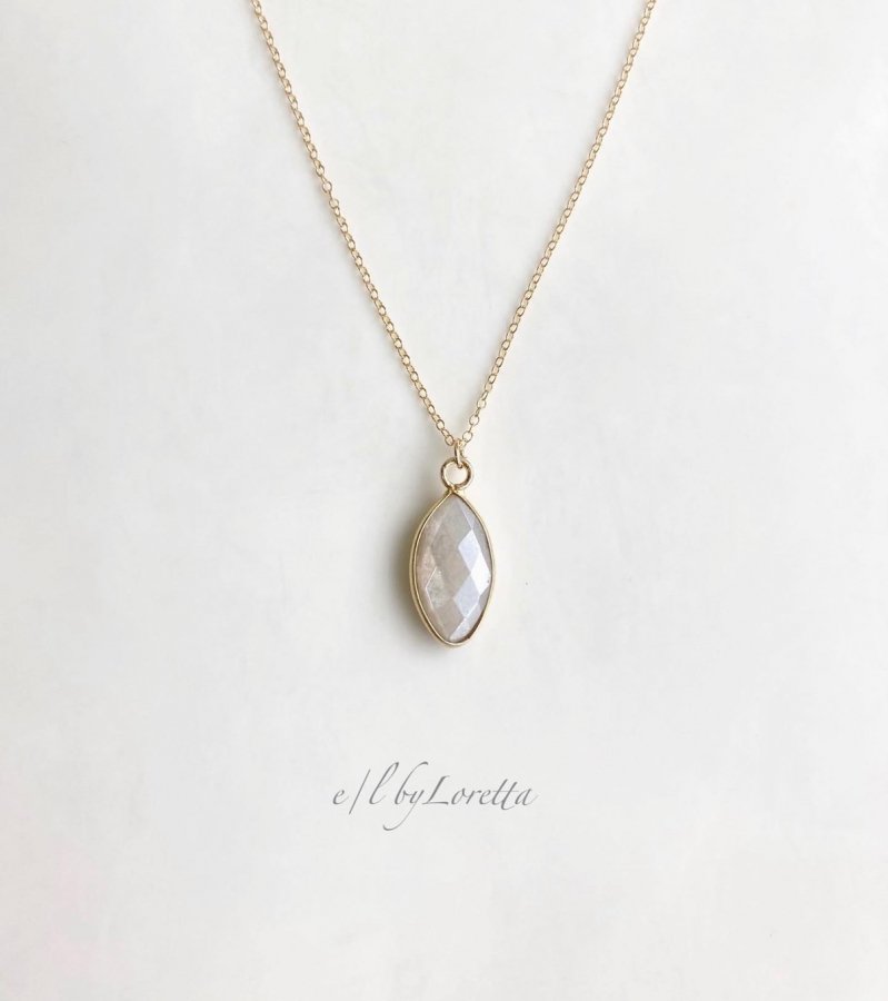 ホワイトムーンストーン 14kgf marquise necklace - E/L by Loretta ONLINE STORE