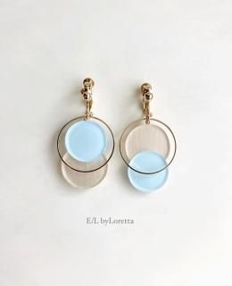 Asymmetry color pallet pierce/earring (Pearl WhiteSax) [cc]