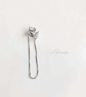 Silver chain × pearl ear cuff