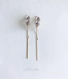 W marquise bijou stick pierce/earring (Crystal)  [cc]