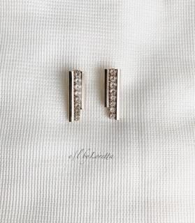 Crystal  W stick bijou pierce/earring [cc]