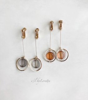 (全2色)Color stone beads pierce/earring