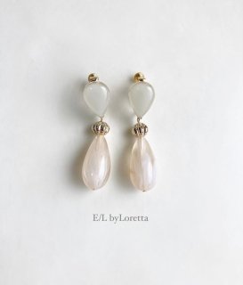 Color shizuku × marble drop pierce/earring(Ivory) [cc]