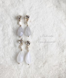 (全2色)Bijou pearl drop pierce/earring  [cc]