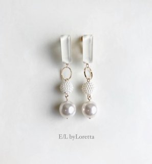 Color stick × w pearl pierce/earring(Ivory) [cc] 