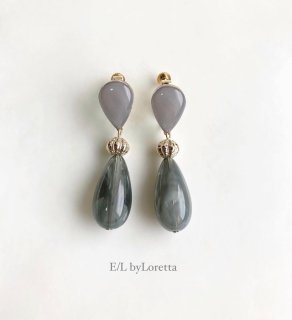Color shizuku × marble drop pierce/earring(Beige) [cc]