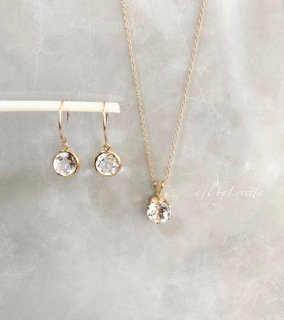 クリスタル(水晶) 14kgf necklace & pierce/earring SET