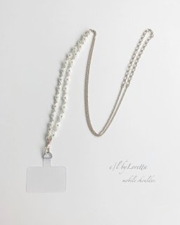 [スマホショルダー]Flower chain mobile shoulder(White × Gold)