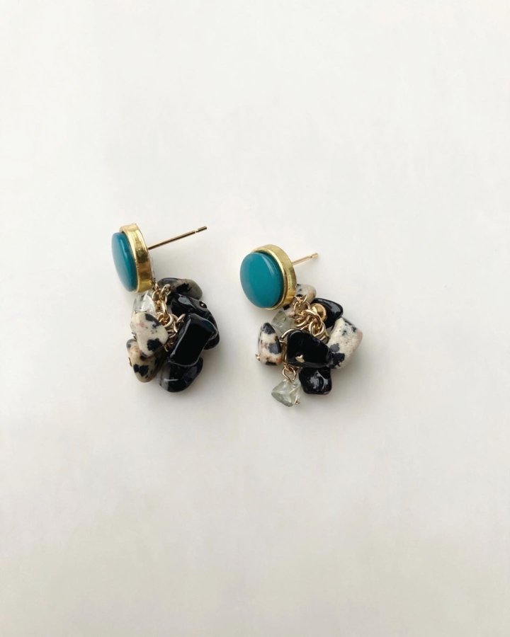 ダルメシアンジャスパー mix button pierce/earring - E/L by Loretta