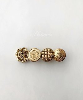 Button hair clip/barrette(Gold mix)