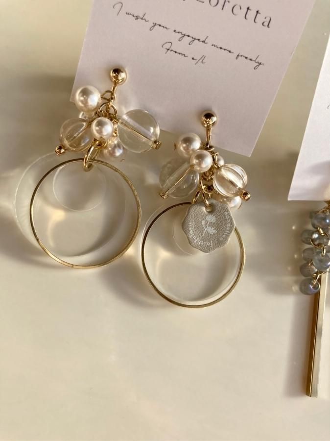 CLEAR -feminine flower-【pierce/earring】 [cc] - E/L by Loretta