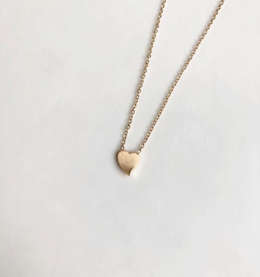 SUS 316L[サージカルステンレス]】Mat heart necklace - E/L by