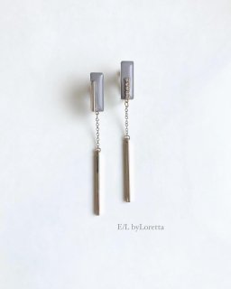 Color design chain stick pierce/earring(Beige  [cc]