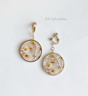 Embroidery flower pierce/earring -no.2-  [cc]