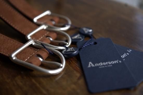 Anderson's -Nubuck calf leather belt- Made in Italy
