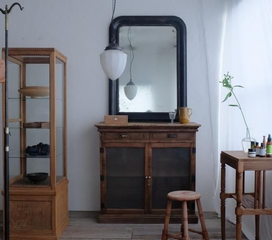 花絵の黒いアンティークミラーの通販 | ライフスタイルショップ