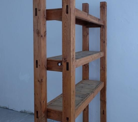 アンティーク脚立＋板2枚　GALLUP 古材　個性的な棚 WOODPRO本店】OLD ASHIBA（足場板古材）ラダーシェルフ（はしご型飾り棚）