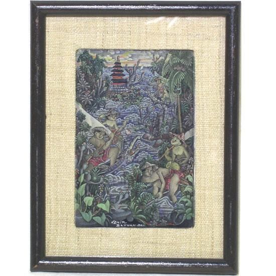 バリ島 絵画 ウブド エスニック 30年前購入 - 美術品