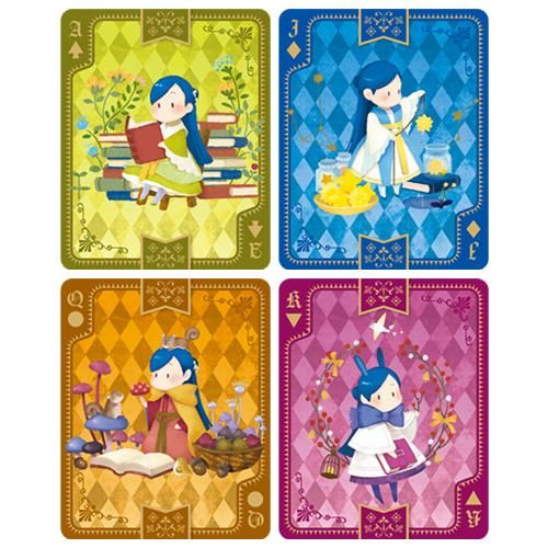 箔押しポストカード5点セット 描き下ろしイラスト ミニマイン 本好きの