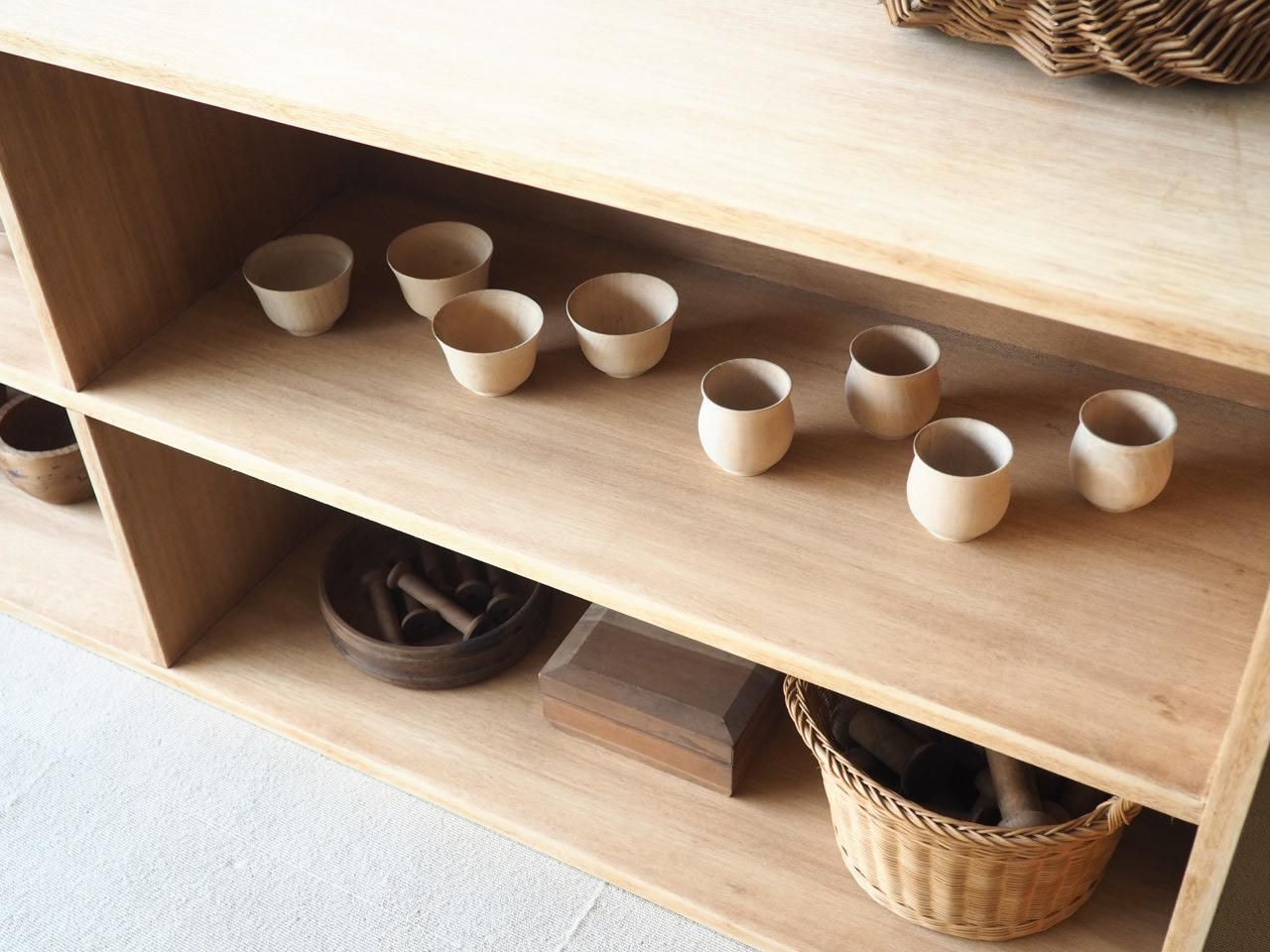 NS173 ラワン材の横長ディスプレイラック - 古家具・古道具のセレクト