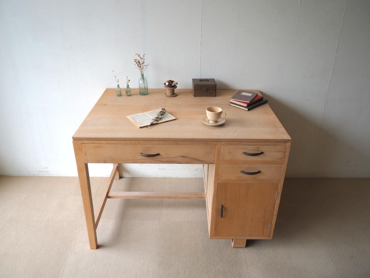 NS383 ナラ材の片袖机 - 古家具・古道具のセレクトショップ｜natural style