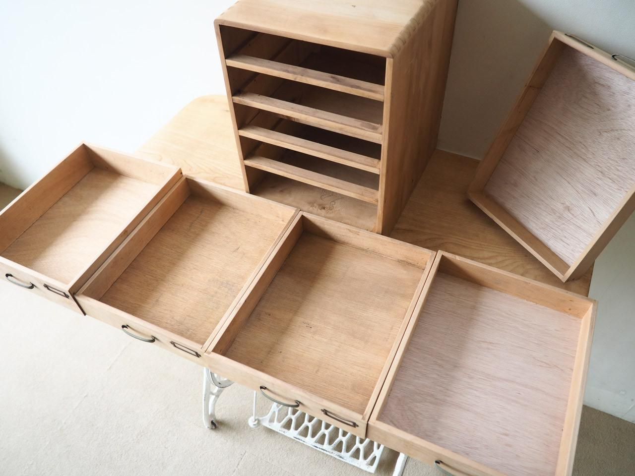 木製　小引出し　古家具 珍品)[明治：屋号入] アンティーク 小物入れ古道具 [小引き出し]木製