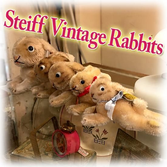 Steiff シュタイフ　 寝そべりうさぎ アンティークシュタイフ 眠りうさぎ Steiff 「Floppy Hansi