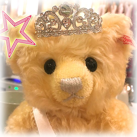 2005年 ＊ 日本限定のプリンセス・テディちゃん ＊「プリンセス・テディベア / Princess Teddy Bear」＊  スワロフスキーのクリスタルのティアラ付き♪ ＊【 S-1956 】 - テディベア＆古着＆アンティーク専門店のレッドバロウ