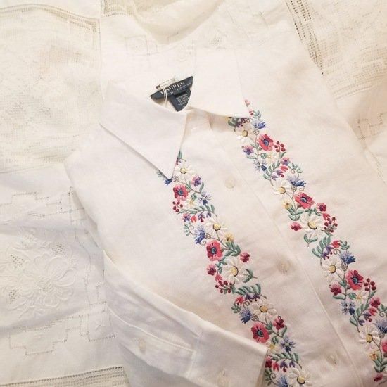RALPH LAUREN * ラルフローレン * フラワー刺繍入りシャツ RALPH LAUREN * ラルフローレン * フラワー刺繍入りシャツ