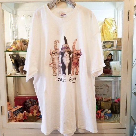 アメリカ 1990年代 ＊ キャットプリントTシャツ ＊ Hanes