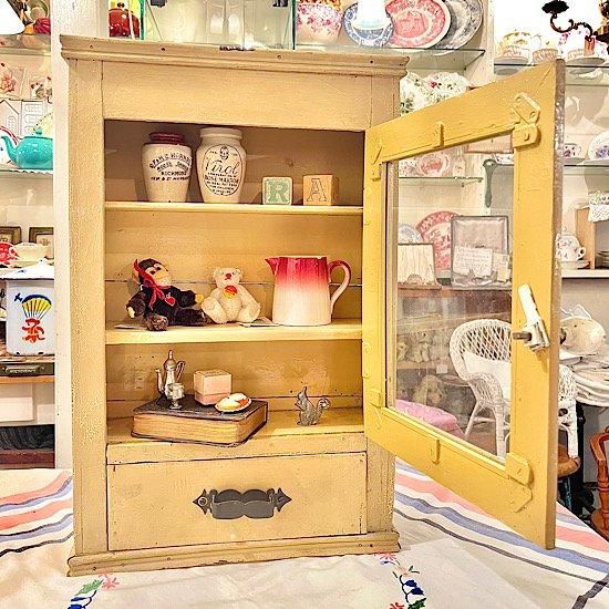 フランス*1930年代*木製ガラスミニキャビネット*アンティーク フランス*1930年代*木製ガラスミニキャビネット*アンティーク