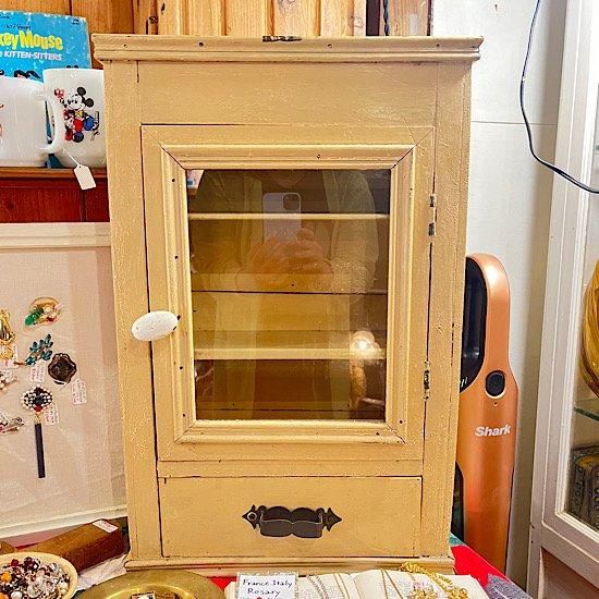 フランス*1930年代*木製ガラスミニキャビネット*アンティーク フランス*1930年代*木製ガラスミニキャビネット*アンティーク